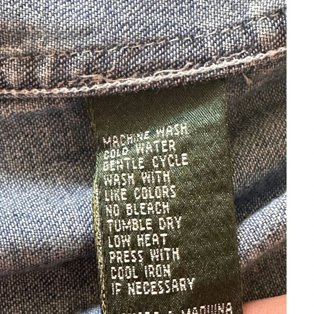 Lauren Jeans Co Ralph Lauren VTGE Denim Shirt SZ SM Blue Crest Logo Button Down - Picture 12 of 12